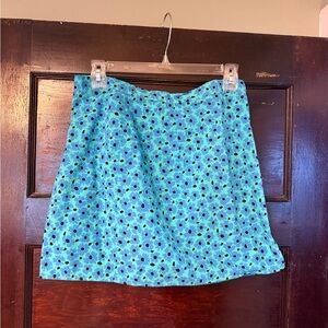 Topshop Blue and Torquiose Floral Mini Skirt